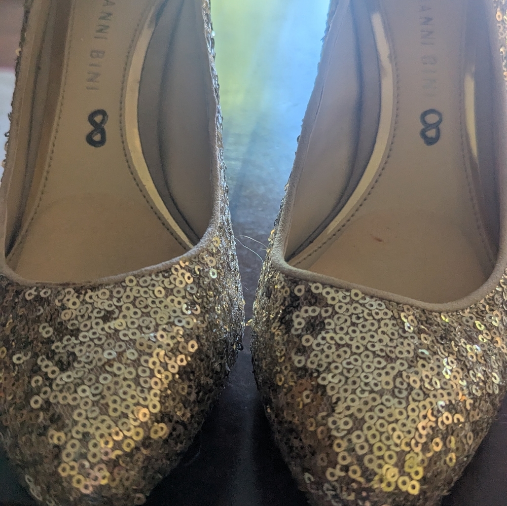 Gianni Bini Gold Heels Sparkling Elegance
